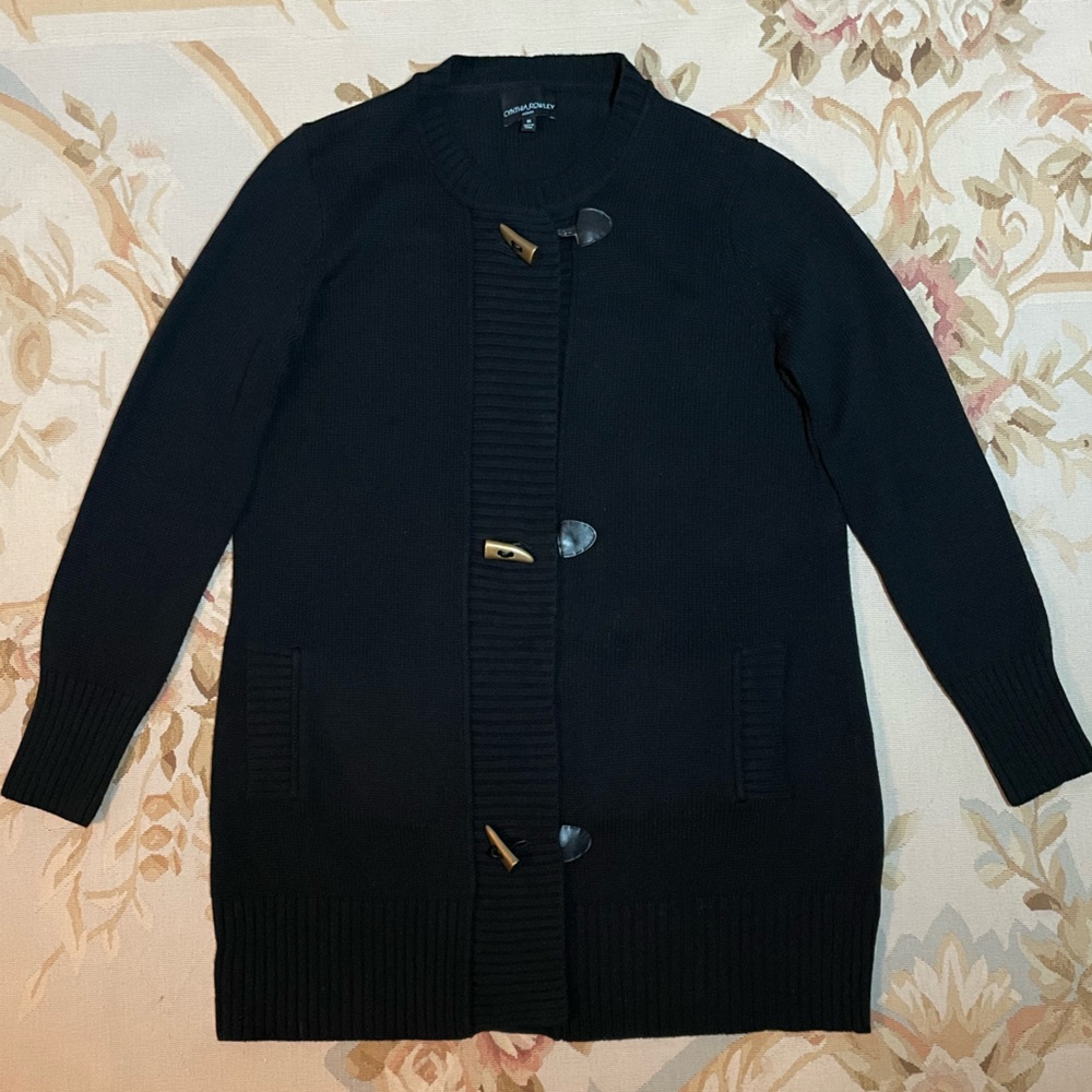 Beautiful black sweater style toggle coat by Cynthia Rowley sizes 1X